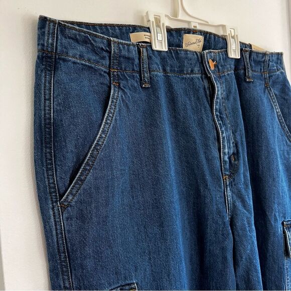 Universal Thread Boyfriend Cargo Jeans High Rise NON-stretch Cotton Tapered NWT - Picture 3 of 7